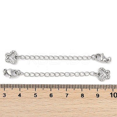 Brass Micro Pave Cubic Zirconia Ends with Chains KK-U043-01P-1