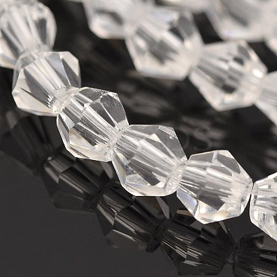 Faceted Bicone Glass Beads Strands EGLA-P016-4mm-01-1