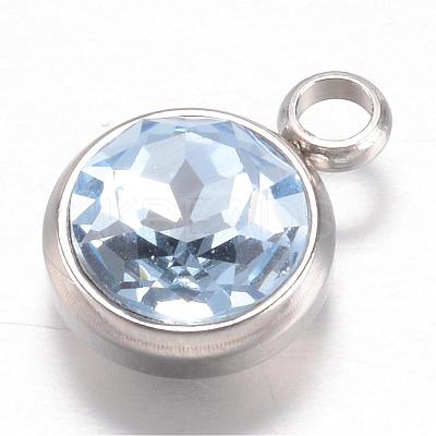 304 Stainless Steel Glass Rhinestone Charms STAS-G082-02-1