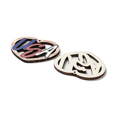 Spray Painted Wood Big Pendants WOOD-D028-01A-1
