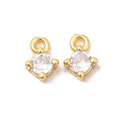 Brass Micro Pave Cubic Zirconia Pendants KK-P340-29G-1