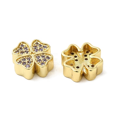 Rack Plating Brass Micro Pave Cubic Zirconia Beads KK-K377-16G-1