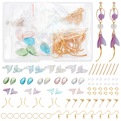 DIY Resin Mermaid Tail Shape Earring Making Kits DIY-PH0010-66-1