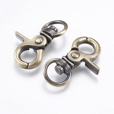 Tibetan Style Alloy Swivel Lobster Claw Clasps LS-PALLOY-L206-01AB-1