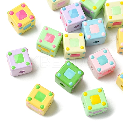 15Pcs Opaque Acrylic European Beads OACR-YW0003-82-1