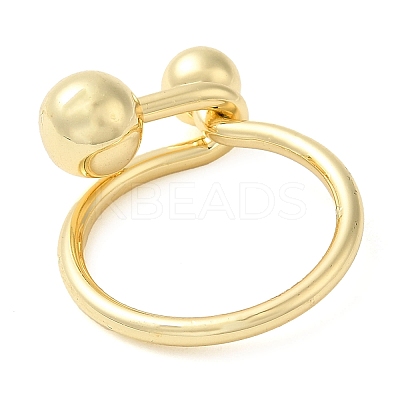 Rack Plating Brass Round Beaded Finger Rings RJEW-M153-01G-1