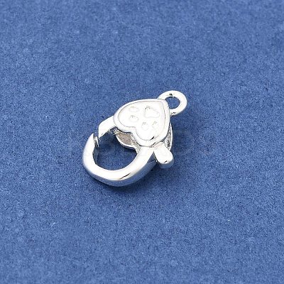 Heart Brass Lobster Claw Clasps KK-Z147-16S-1