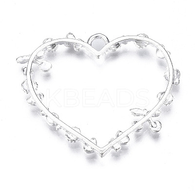 Rack Plating Alloy Open Back Bezel Pendants PALLOY-Q351-67S-FF-1