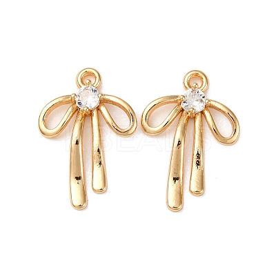 Brass Micro Pave Clear Cubic Zirconia Pendants KK-Z112-42G-1
