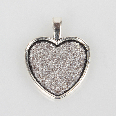 Tibetan Style Alloy Pendant Cabochon Settings TIBEP-N003-14AS-1