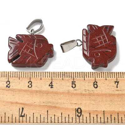 Natural Red Rainbow Jasper Pendants G-B127-16P-02-1