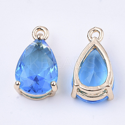 Transparent Glass Charms GLAA-T007-11B-1
