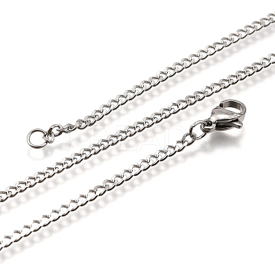 Non-Tarnish 304 Stainless Steel Curb Chain Necklaces LS-NJEW-L162-01B-P-1
