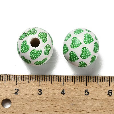 St. Patrick's Day Series Printed Schima Wood European Beads WOOD-V002-01J-1