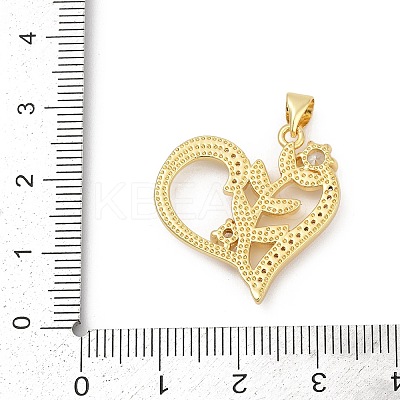 Brass Micro Pave Cubic Zirconia Pendants KK-D317-083G-1