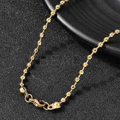 3MM 304 Stainless Steel Ball Chain Necklaces for Women NJEW-B134-09B-G-1