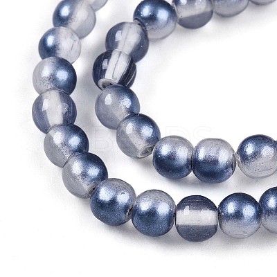 Baking Paint Transparent Glass Beads Strands DGLA-N011-4mm-08-1