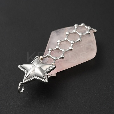 Natural Rose Quartz Pendants G-G870-03P-1