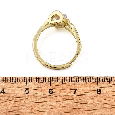 Brass Micro Pave Clear Cubic Zirconia Finger Rings for Women RJEW-U049-01G-1
