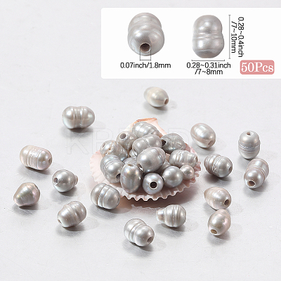 50Pcs Large Hole Pearl Beads PEAR-LT0001-09B-1