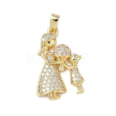Brass Micro Pave Cubic Zirconia Pendants ZIRC-I356-42G-1