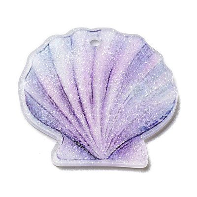 Ocean Themed Opaque Printed Acrylic Pendants SACR-L004-03B-1