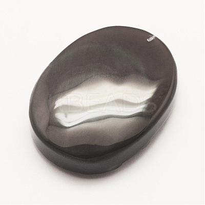 Carved Natural Ice Rainbow Obsidian Pendants G-G660-40-1
