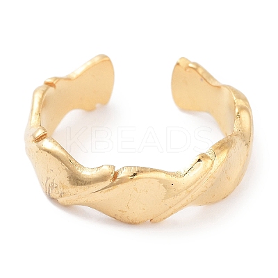 304 Stainless Steel Open Cuff Rings for Women RJEW-K273-14G-1