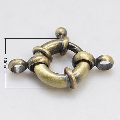 Brass Spring Ring Clasps KK-E266-13mm-AB-NR-1