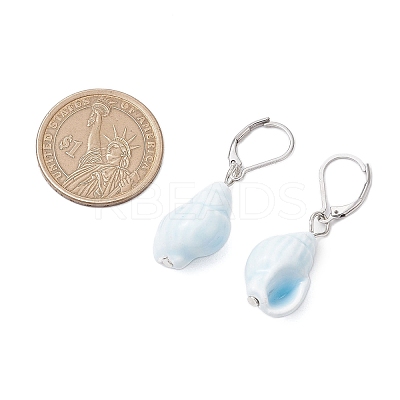 Porcelain Leverback Earrings EJEW-JE06305-1