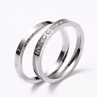 304 Stainless Steel Finger Rings Sets RJEW-F110-09P-1