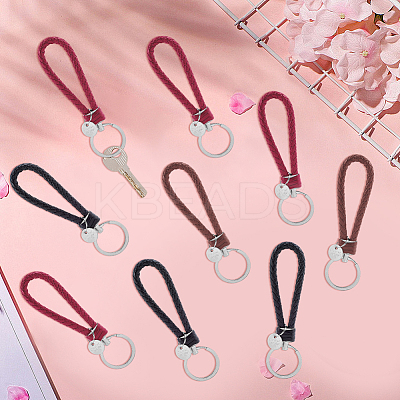 12Pcs 3 Colors PU Leather Knitting Keychains KEYC-CL0001-20A-1