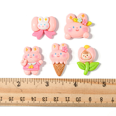 20Pcs 5 Styles Thanksgiving Day Theme Cartoon Opaque Resin Cabochons RESI-FS0001-51-1