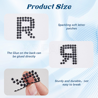 8 Sheets 2 Style Letter A~Z Acrylic Hotfix Rhinestone DIY-CP0012-54A-1