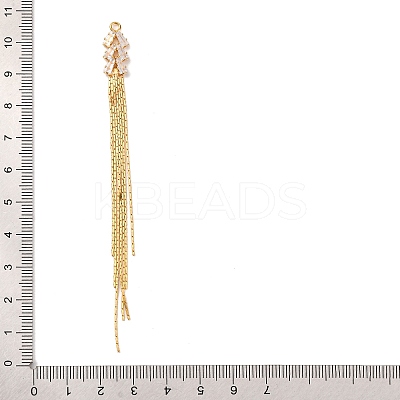 Brass Micro Pave Clear Cubic Zirconia Big Pendants KK-G510-01G-1