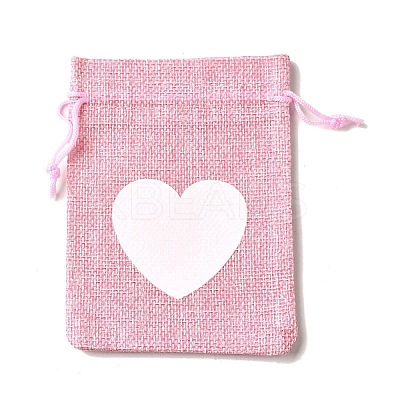12Pcs 12 Styles Valentine's Day Printed Rectangle Burlap Cloth Packing Pouches ABAG-U006-02C-1