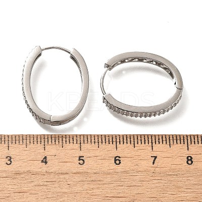 Brass Cubic Zirconia Hoop Earrings EJEW-M048-05P-1