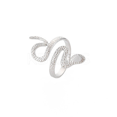 Non-Tarnish 304 Stainless Steel Snake Wide Open Cuff Ring for Women LS-RJEW-S405-160P-1
