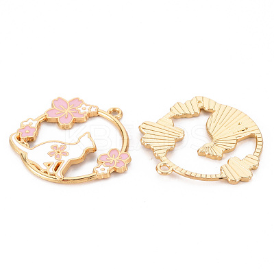 Eco-Friendly Alloy Enamel Pendants ENAM-T011-60-NR-1