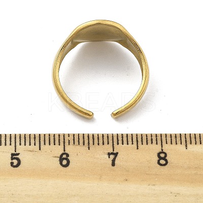 Round 304 Stainless Steel Open Cuff Rings for Women RJEW-M019-13G-1