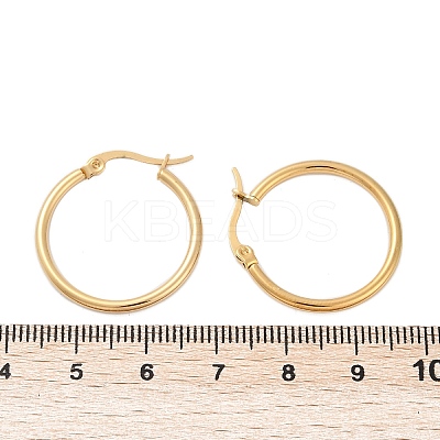 PVD Vacuum Plating 201 Stainless Steel Hoop Earrings with 304 Stainless Steel Pins for Women EJEW-D279-12G-02-1