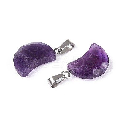 Natural Amethyst Pendants G-N349-02C-P-1