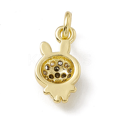 Brass Micro Pave Cubic Zirconia Charms ZIRC-F132-78G-1