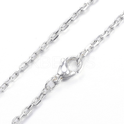 304 Stainless Steel Cable Chain Necklaces LS-NJEW-P162-12S-1