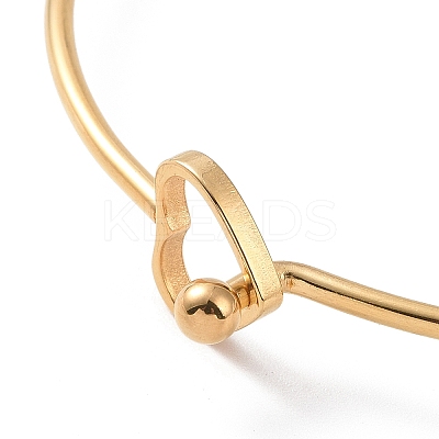 201 Stainless Steel Hollow Out Heart Bangle BJEW-P285-01G-1