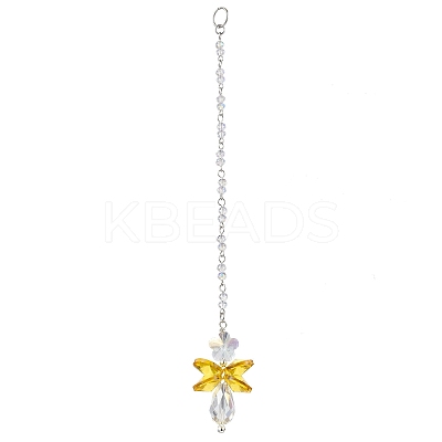 Glass Angel Hanging Suncatchers HJEW-JM02853-1