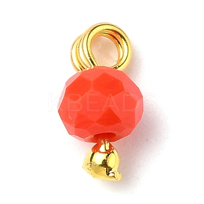 Faceted Glass Beads Pendants PALLOY-JF00546-1