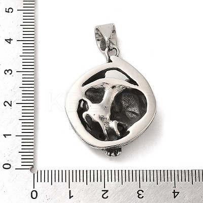 316L Stainless Steel Tibetan Style Rhinestone Pendants STAS-D096-01C-AS-1