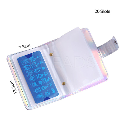 20 Slots Imitation Leather Rectangle DIY Nail Art Image Plate Storage Bags MRMJ-Q033-049A-1