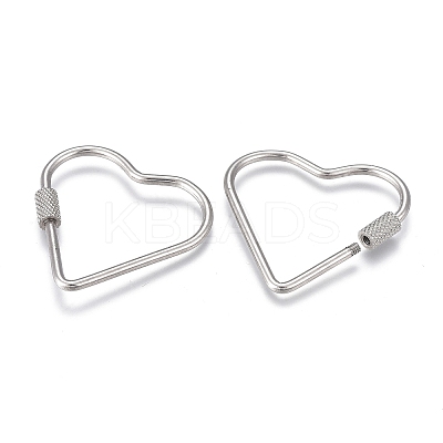 Non-Tarnish 304 Stainless Steel Screw Carabiner Lock Charms ZIRC-F255-059P-1